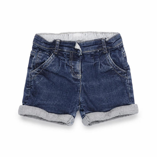 Marks and Spencer Boys Blue Cotton Bermuda Shorts Size 4-5 Years Regular Zip - Waist 20in
