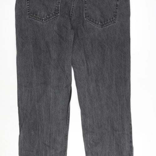 George Mens Grey Cotton Straight Jeans Size 36 in L30 in Regular Zip