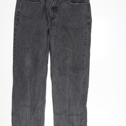 George Mens Grey Cotton Straight Jeans Size 36 in L30 in Regular Zip