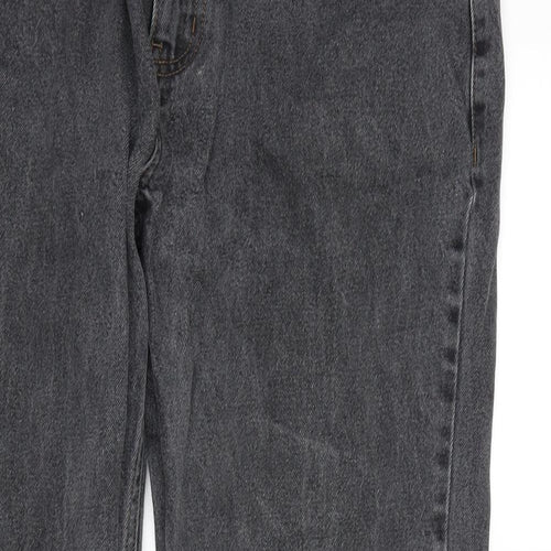 George Mens Grey Cotton Straight Jeans Size 36 in L30 in Regular Zip