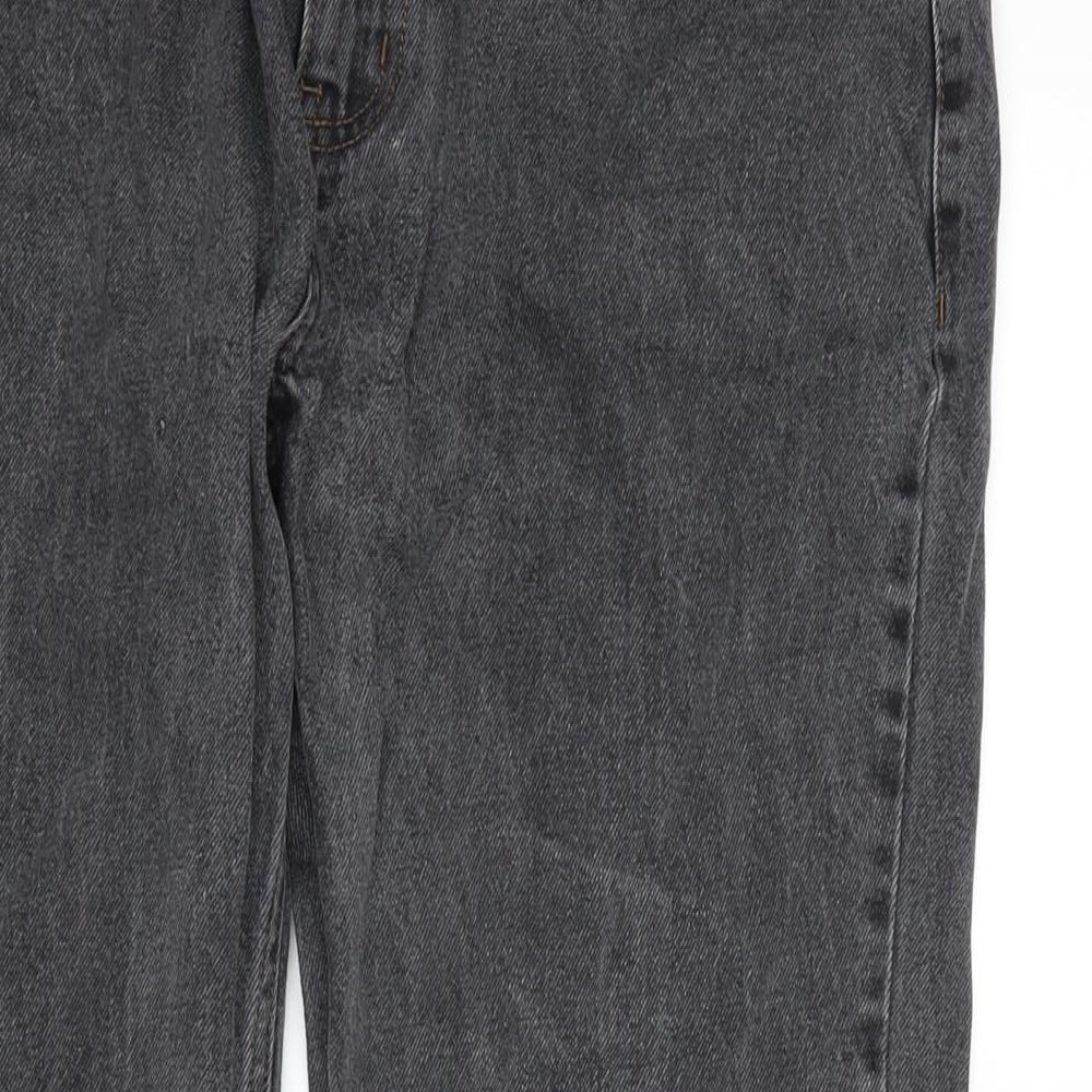 George Mens Grey Cotton Straight Jeans Size 36 in L30 in Regular Zip