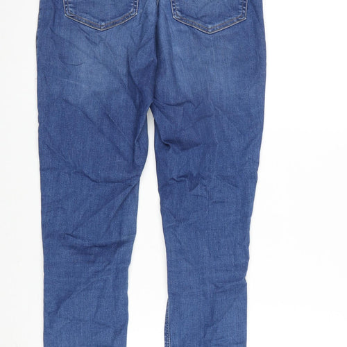Topshop Womens Blue Cotton Blend Straight Jeans Size 30 in L32 in Regular