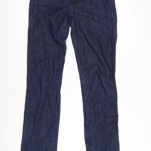 Current/Elliott Womens Blue Cotton Blend Straight Jeans Size 28 in L33 in Regular Zip