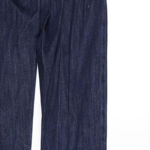 Current/Elliott Womens Blue Cotton Blend Straight Jeans Size 28 in L33 in Regular Zip