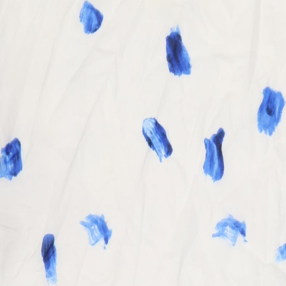 Toast Womens White Floral Viscose Tank Dress Size 16 Round Neck Pullover