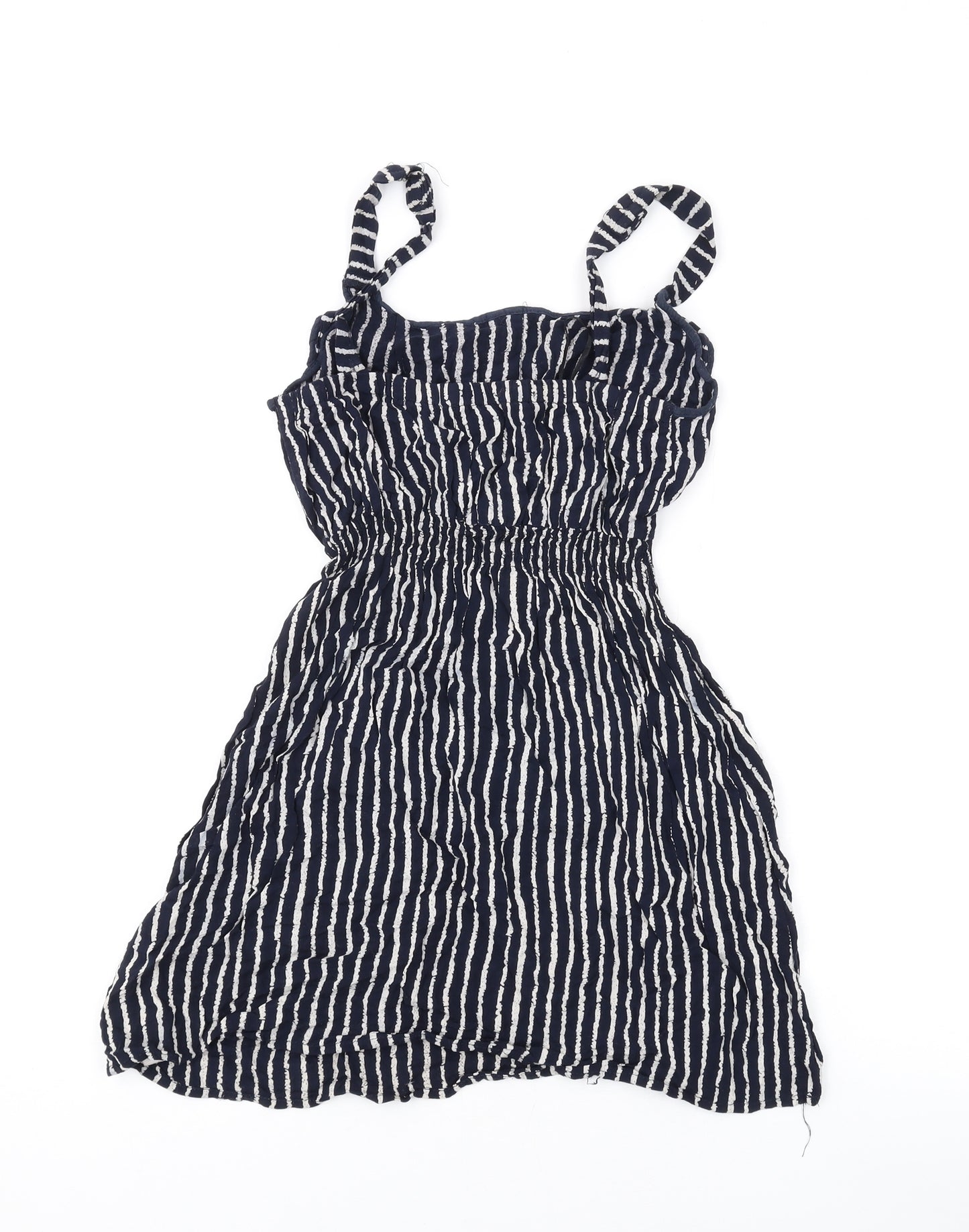 Apricot Womens Blue Striped Viscose Mini Size XS Square Neck Button