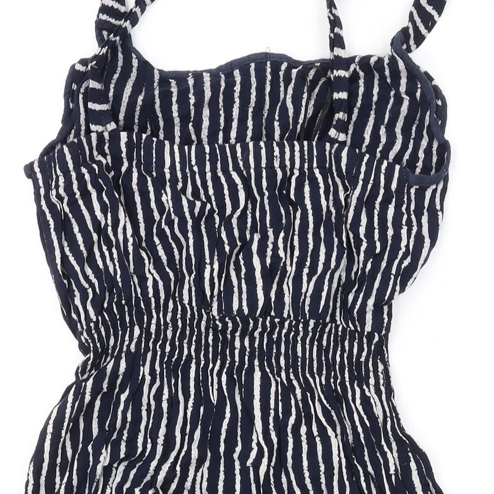 Apricot Womens Blue Striped Viscose Mini Size XS Square Neck Button