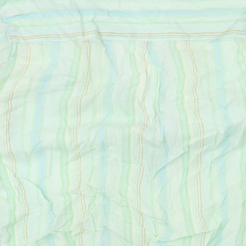 TSW Womens Green Striped Cotton Basic Button-Up Size 14 Collared