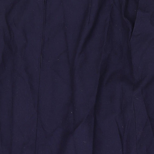 Marks and Spencer Womens Blue Wool Swing Skirt Size 14 Zip