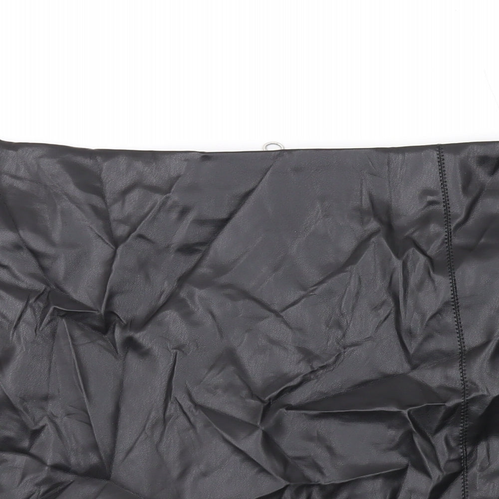 Marks and Spencer Womens Black Polyester Mini Skirt Size 22 Zip