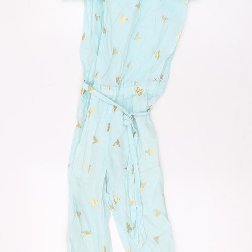 Country Road Womens Blue Geometric Cotton Jumpsuit One-Piece Size 8 L19 in