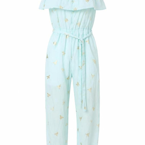 Country Road Womens Blue Geometric Cotton Jumpsuit One-Piece Size 8 L19 in