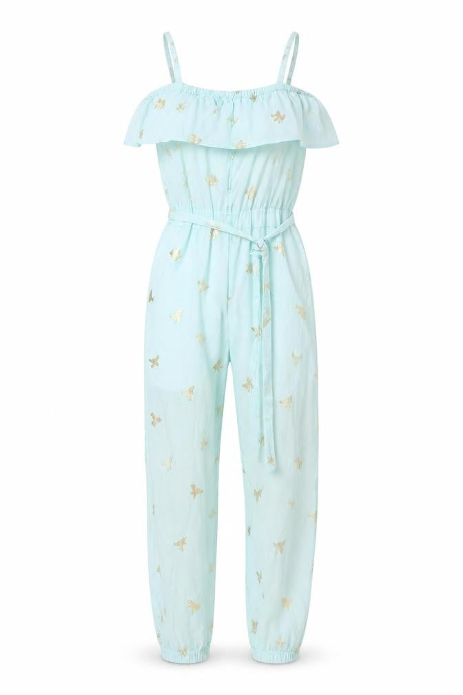 Country Road Womens Blue Geometric Cotton Jumpsuit One-Piece Size 8 L19 in