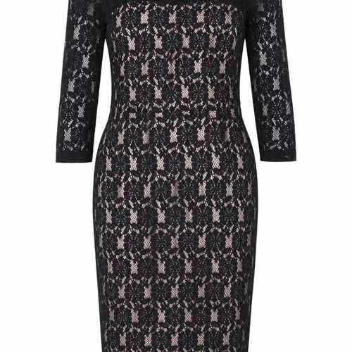 Dorothy Perkins Womens Black Floral Polyester Bodycon Size 14 Round Neck Zip