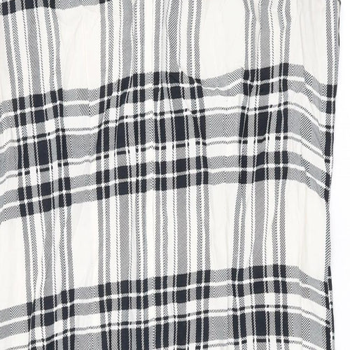 Dorothy Perkins Womens Ivory Plaid Polyester Tank Dress Size 12 Scoop Neck Pullover