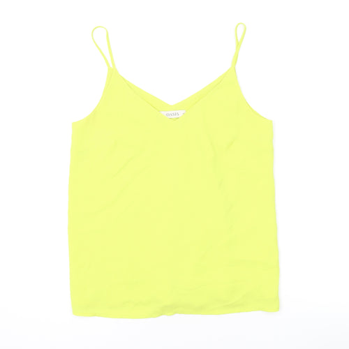 Oasis Womens Yellow Polyester Camisole Tank Size 10 V-Neck