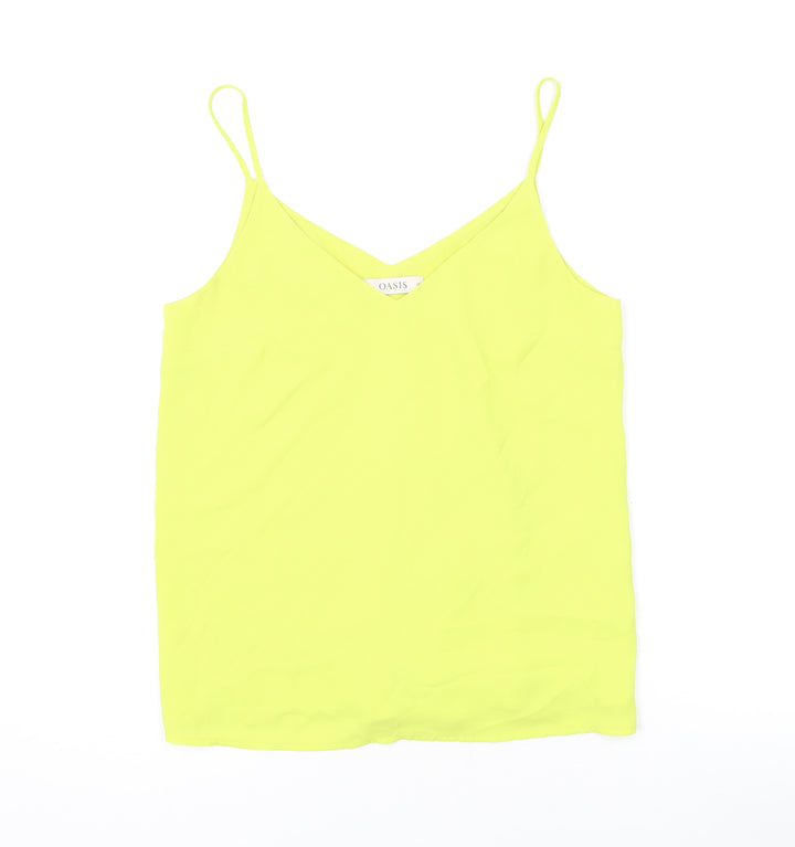 Oasis Womens Yellow Polyester Camisole Tank Size 10 V-Neck