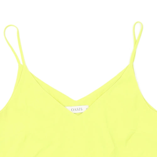 Oasis Womens Yellow Polyester Camisole Tank Size 10 V-Neck