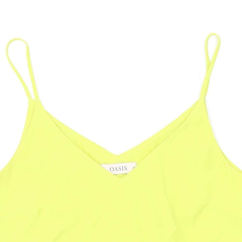 Oasis Womens Yellow Polyester Camisole Tank Size 10 V-Neck