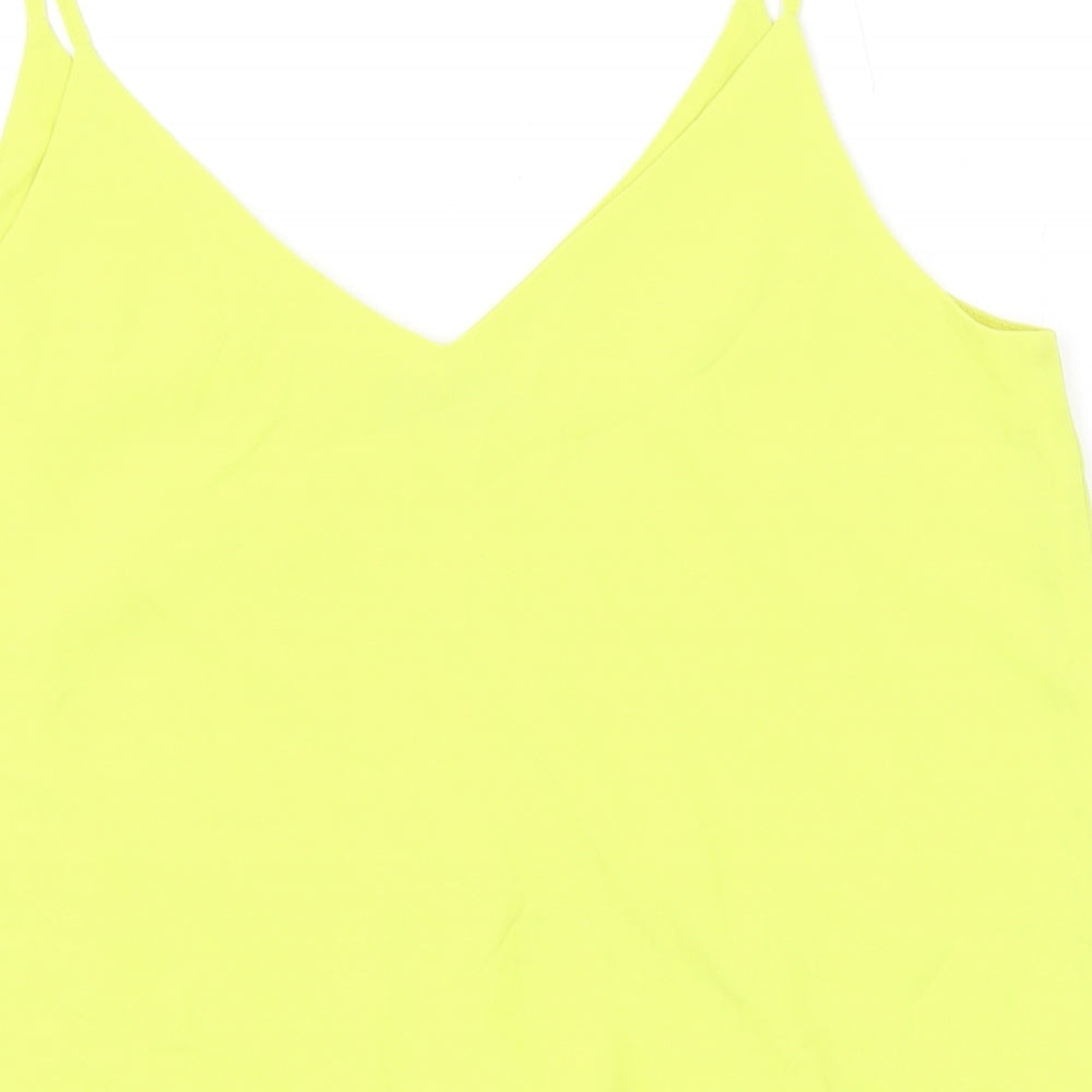 Oasis Womens Yellow Polyester Camisole Tank Size 10 V-Neck