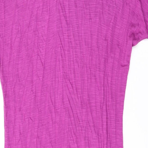 Select Womens Purple Polyester T-Shirt Dress Size 12 Scoop Neck Pullover