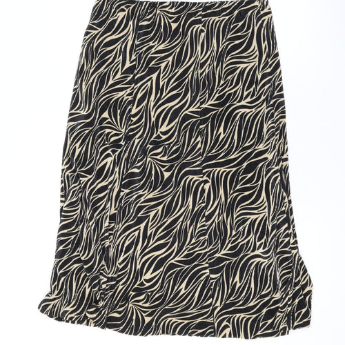 Gelco Womens Black Geometric Polyester A-Line Skirt Size 12