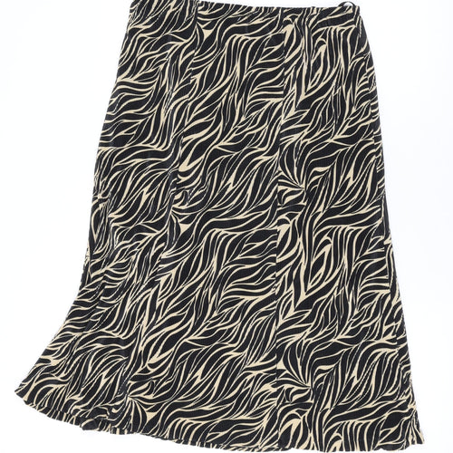 Gelco Womens Black Geometric Polyester A-Line Skirt Size 12