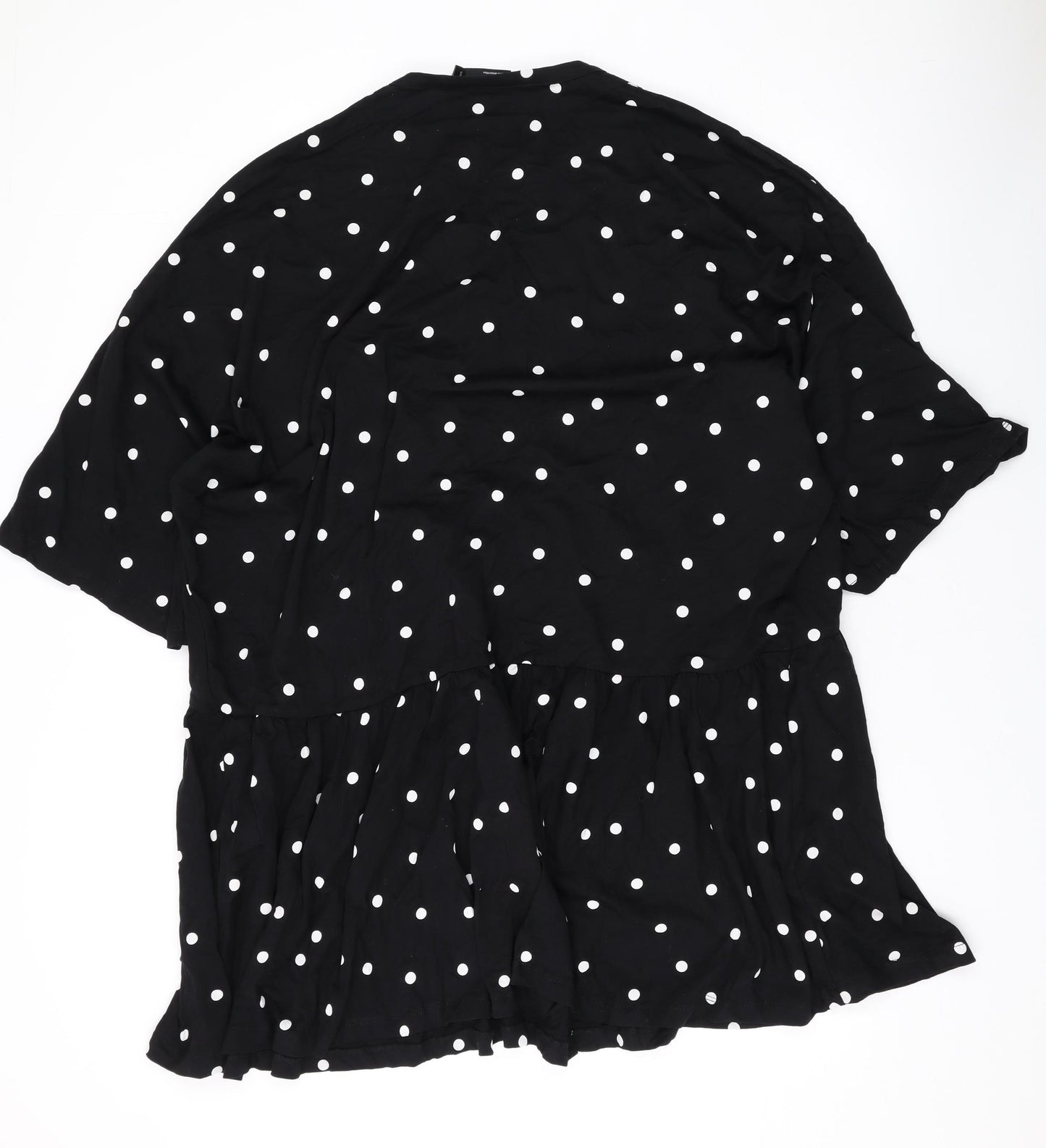 ASOS Womens Black Polka Dot Cotton A-Line Size 22 Round Neck Pullover