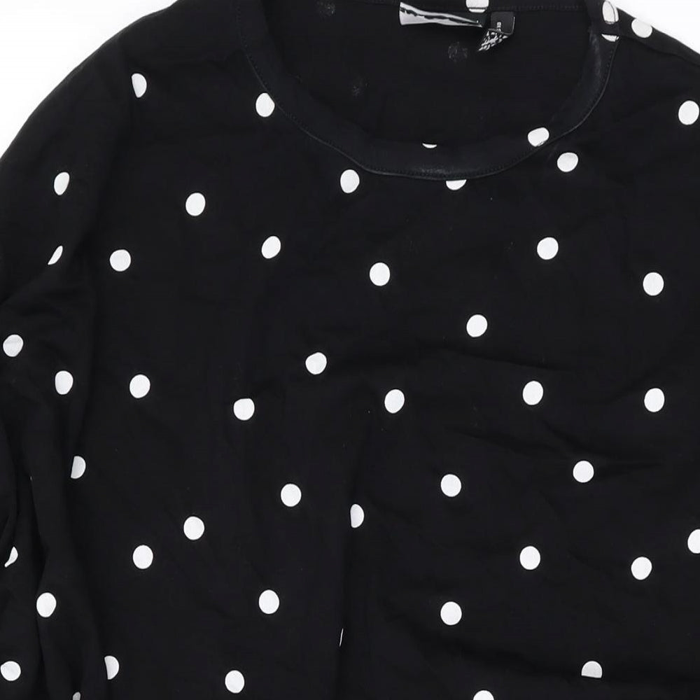 ASOS Womens Black Polka Dot Cotton A-Line Size 22 Round Neck Pullover