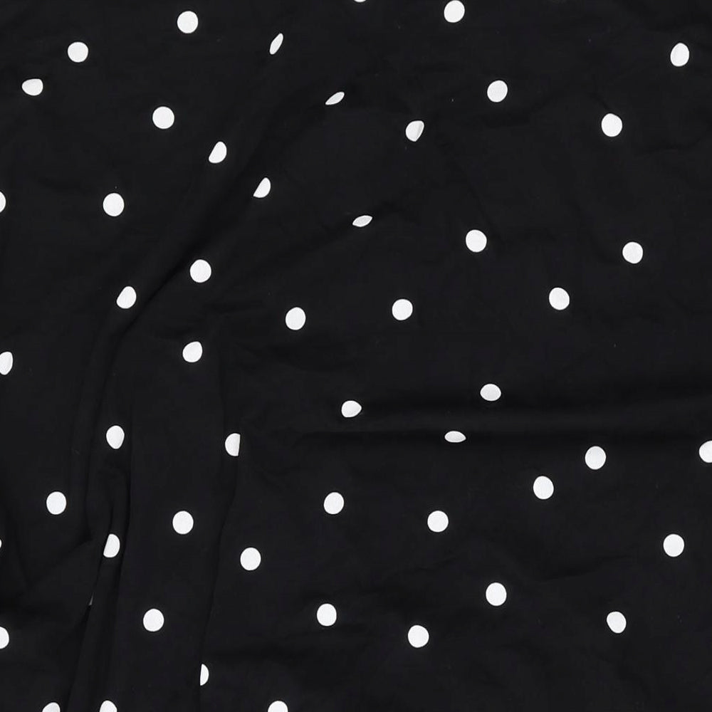 ASOS Womens Black Polka Dot Cotton A-Line Size 22 Round Neck Pullover