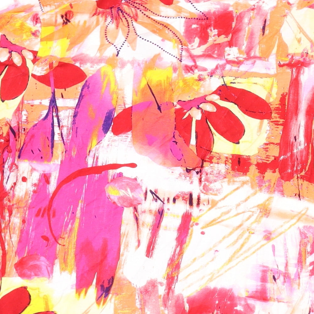 Marcona Womens Pink Geometric Viscose Basic Blouse Size 12 Scoop Neck