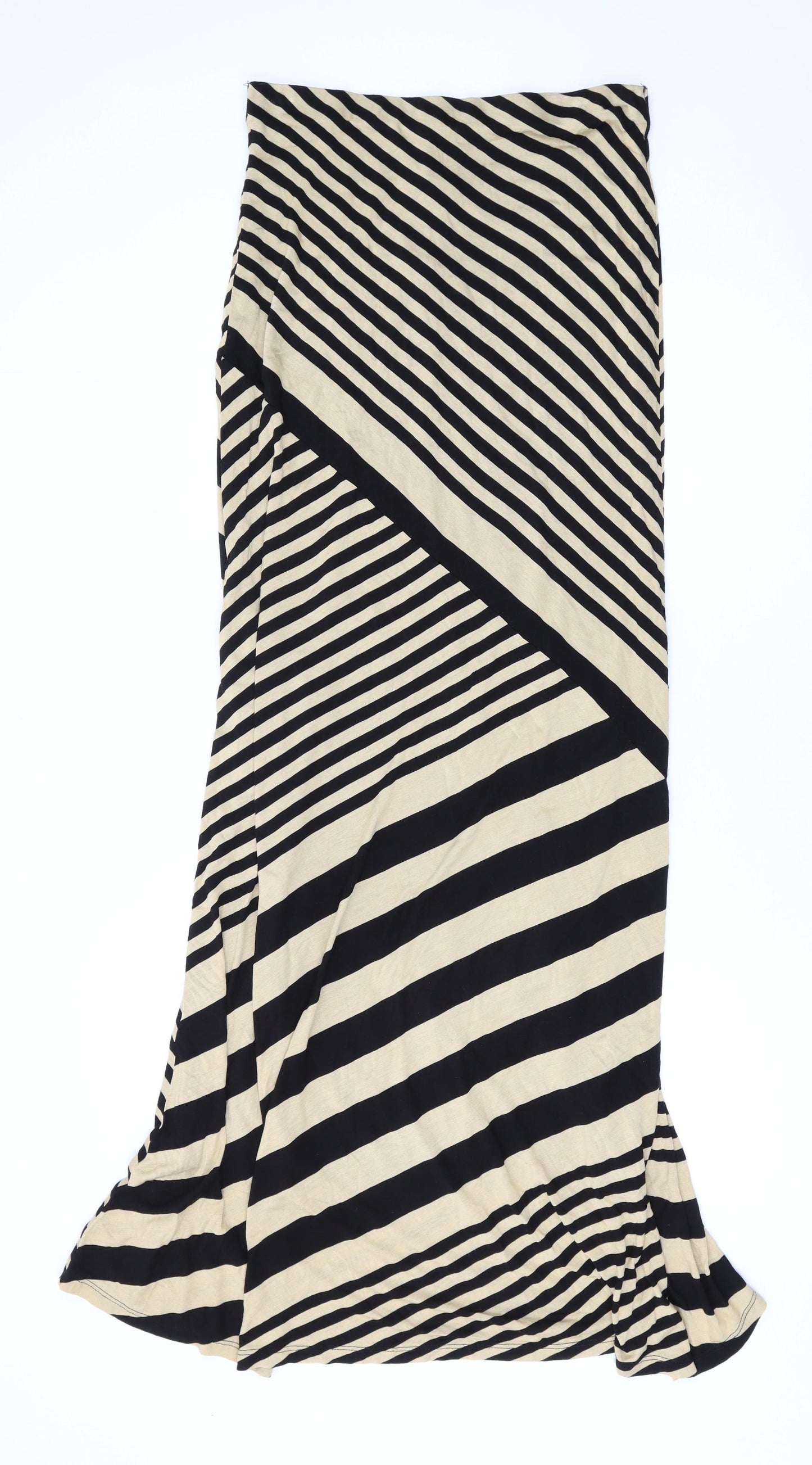 Long Tall Sally Womens Beige Geometric Viscose Maxi Size S Off the Shoulder Pullover