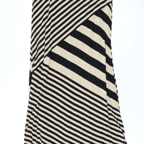 Long Tall Sally Womens Beige Geometric Viscose Maxi Size S Off the Shoulder Pullover