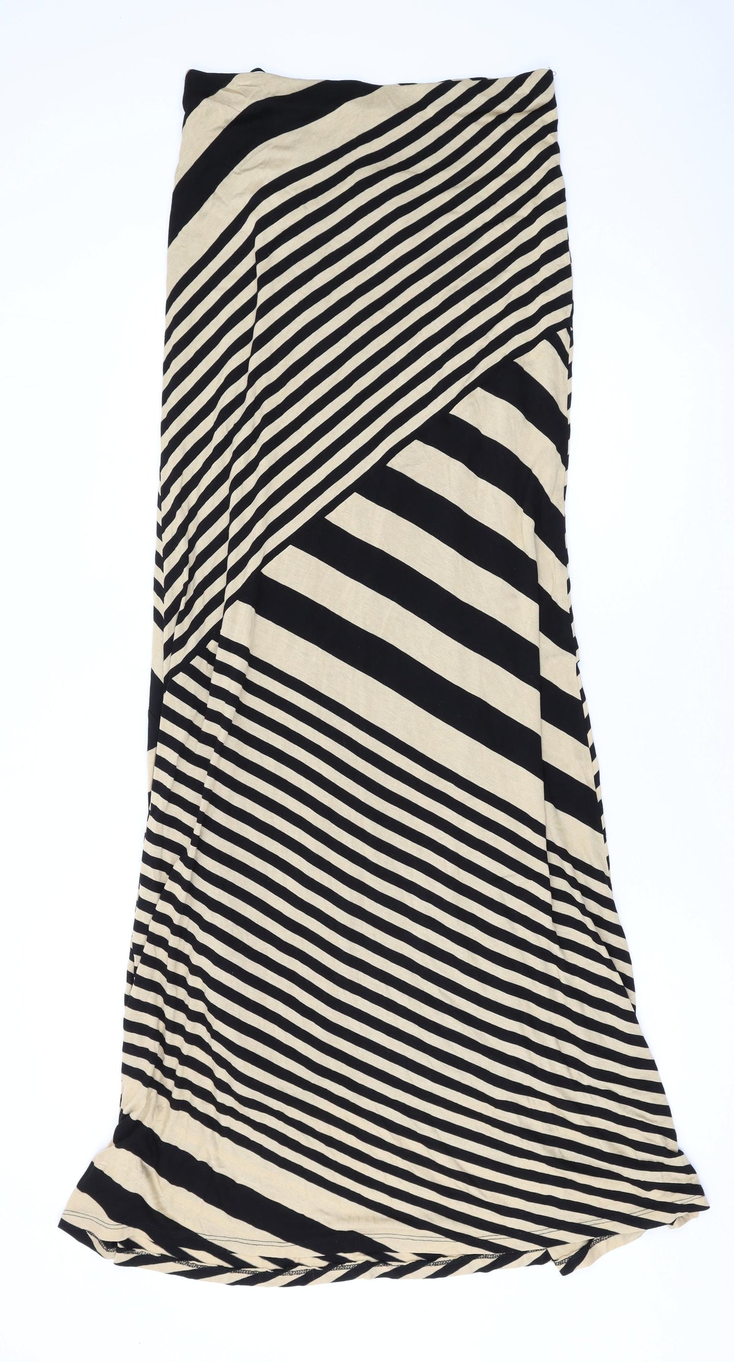 Long Tall Sally Womens Beige Geometric Viscose Maxi Size S Off the Shoulder Pullover