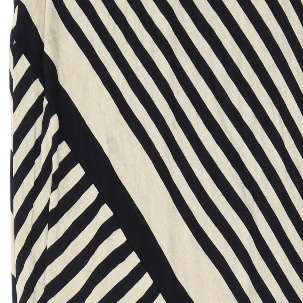 Long Tall Sally Womens Beige Geometric Viscose Maxi Size S Off the Shoulder Pullover