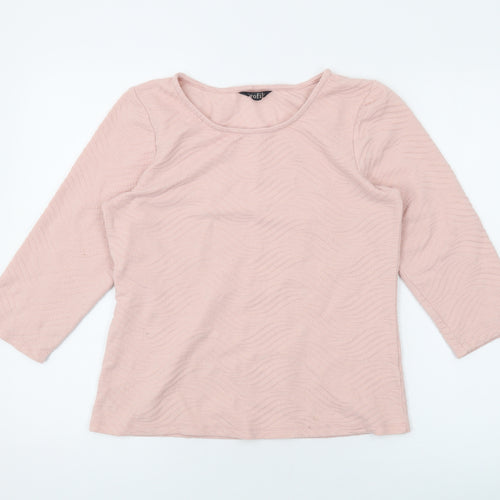 BHS Womens Pink Polyester Basic Blouse Size 12 Scoop Neck