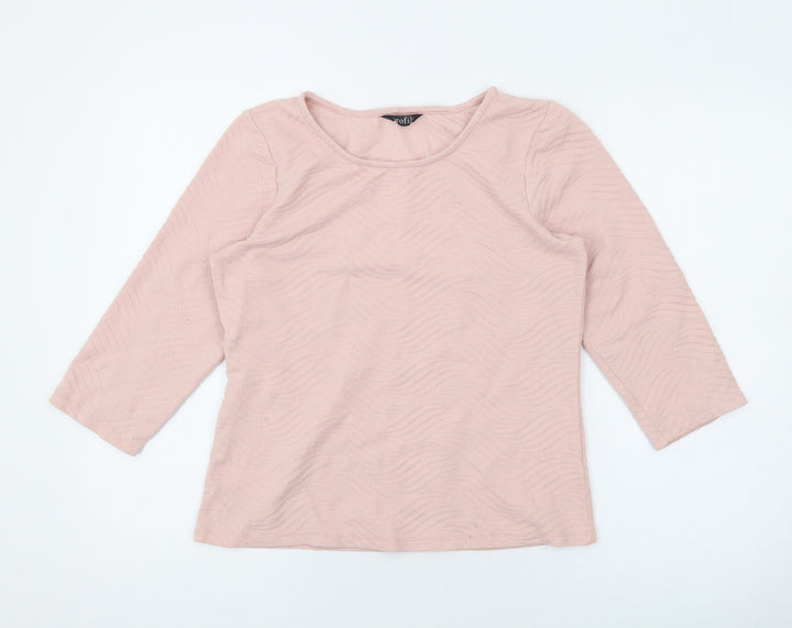 BHS Womens Pink Polyester Basic Blouse Size 12 Scoop Neck