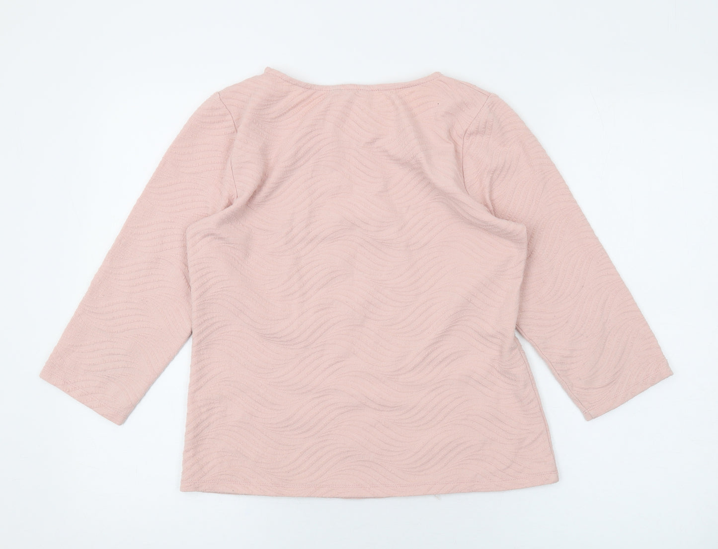 BHS Womens Pink Polyester Basic Blouse Size 12 Scoop Neck