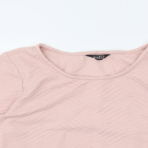 BHS Womens Pink Polyester Basic Blouse Size 12 Scoop Neck