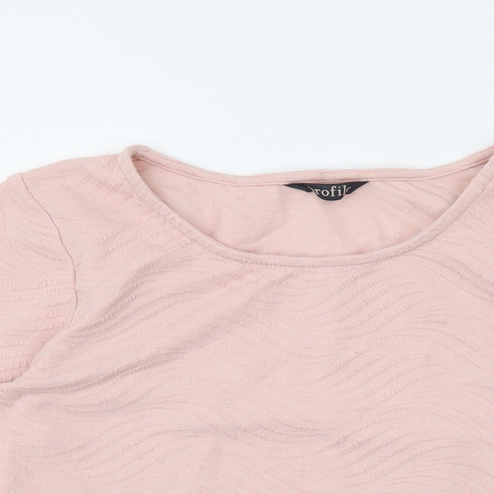BHS Womens Pink Polyester Basic Blouse Size 12 Scoop Neck
