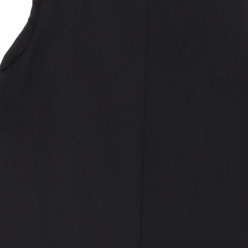 Dorothy Perkins Womens Black Viscose Tank Dress Size 12 Round Neck Button