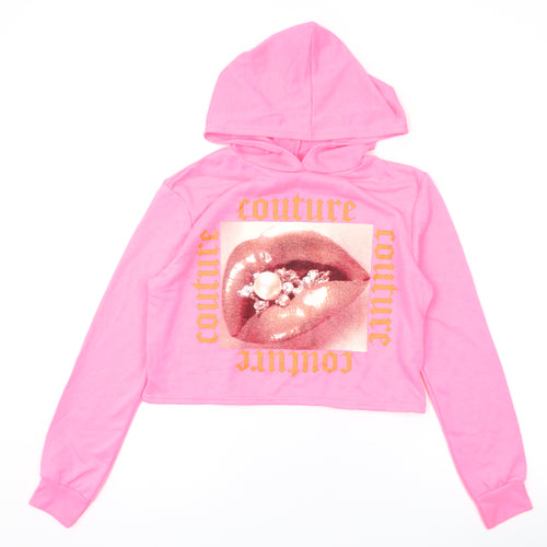 Stylewise Girls Pink Polyester Pullover Hoodie Size S Pullover