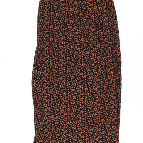 Nasty Gal Womens Orange Floral Viscose Maxi Size 12 Off the Shoulder Pullover