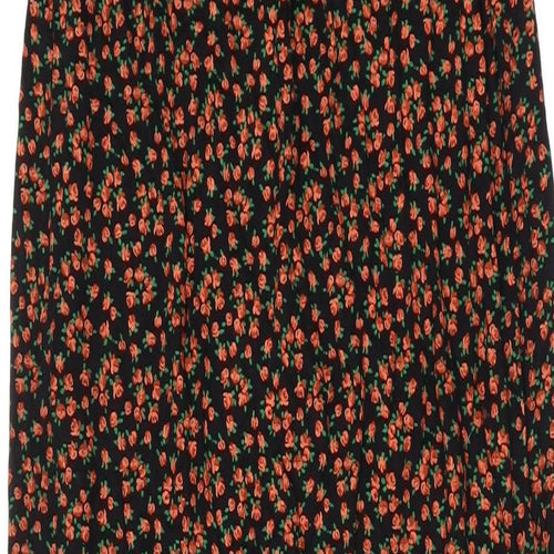 Nasty Gal Womens Orange Floral Viscose Maxi Size 12 Off the Shoulder Pullover