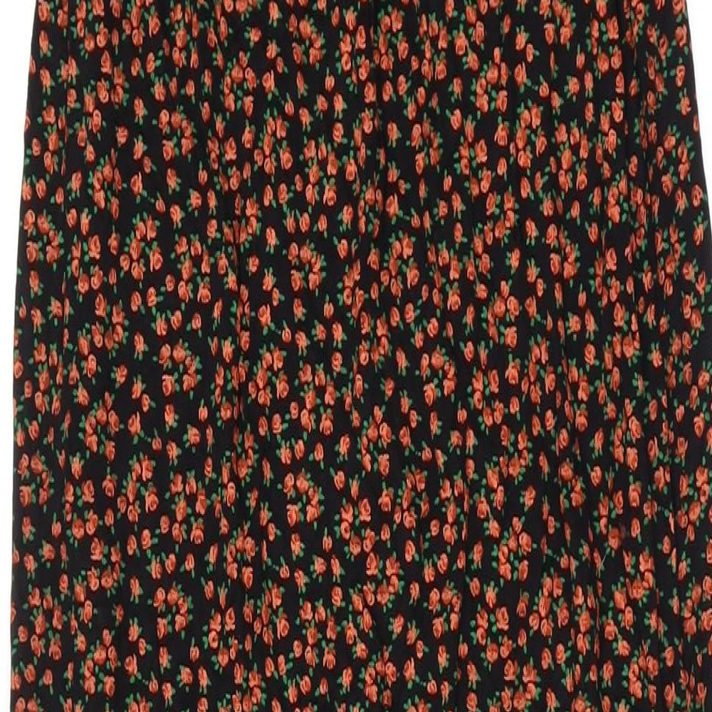 Nasty Gal Womens Orange Floral Viscose Maxi Size 12 Off the Shoulder Pullover