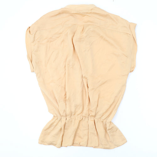Dorothy Perkins Womens Orange Polyester Basic Blouse Size 10 V-Neck