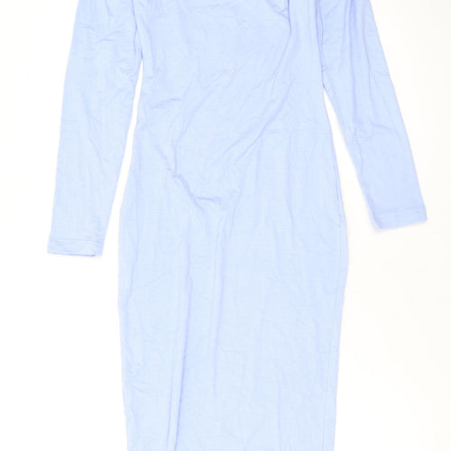 Missguided Womens Blue Polyester Maxi Size 8 Square Neck Pullover