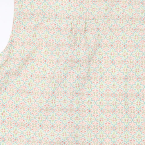 NEXT Womens Green Geometric Polyester Basic Tank Size 12 V-Neck