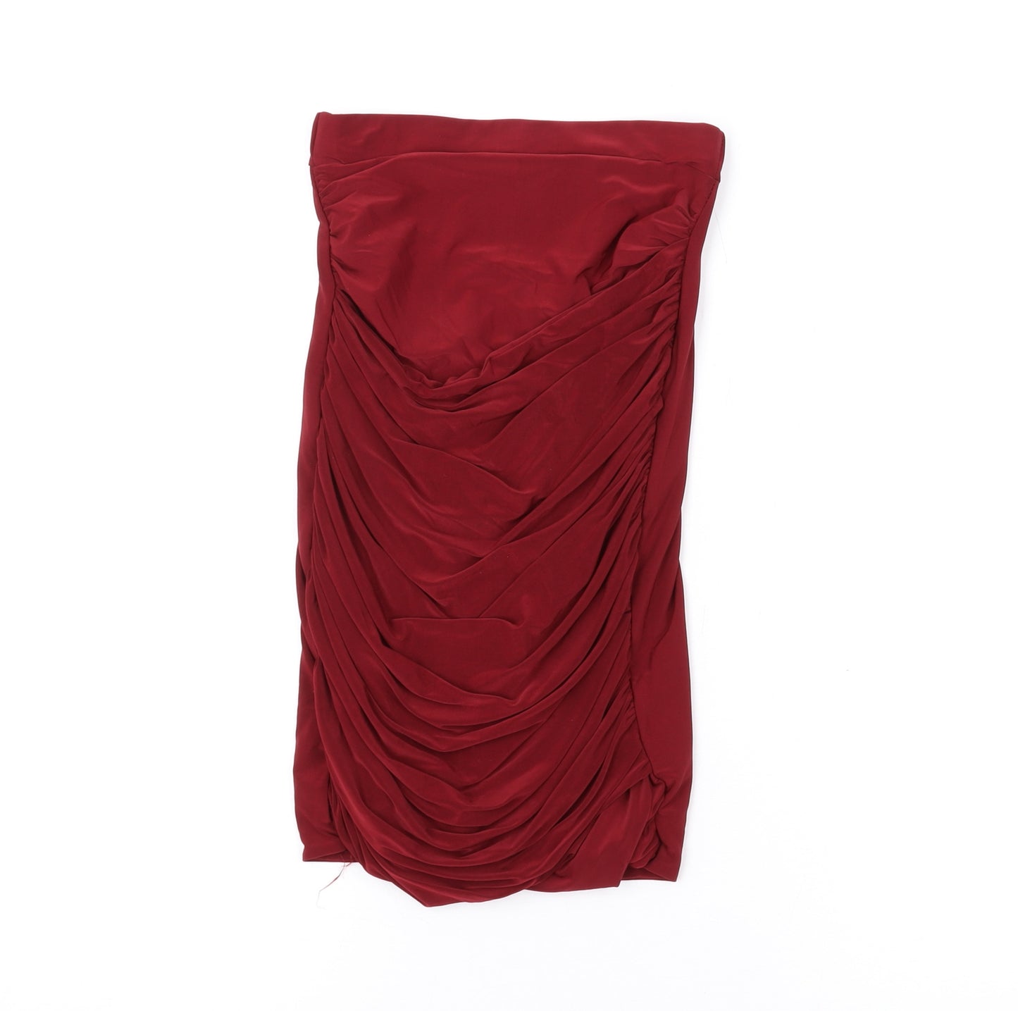 PRETTYLITTLETHING Womens Red Polyester Basic Blouse Size 4 Off the Shoulder