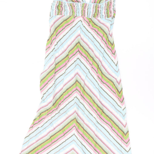 Chilli Pepper Womens Multicoloured Striped Cotton A-Line Size 10 Halter Tie